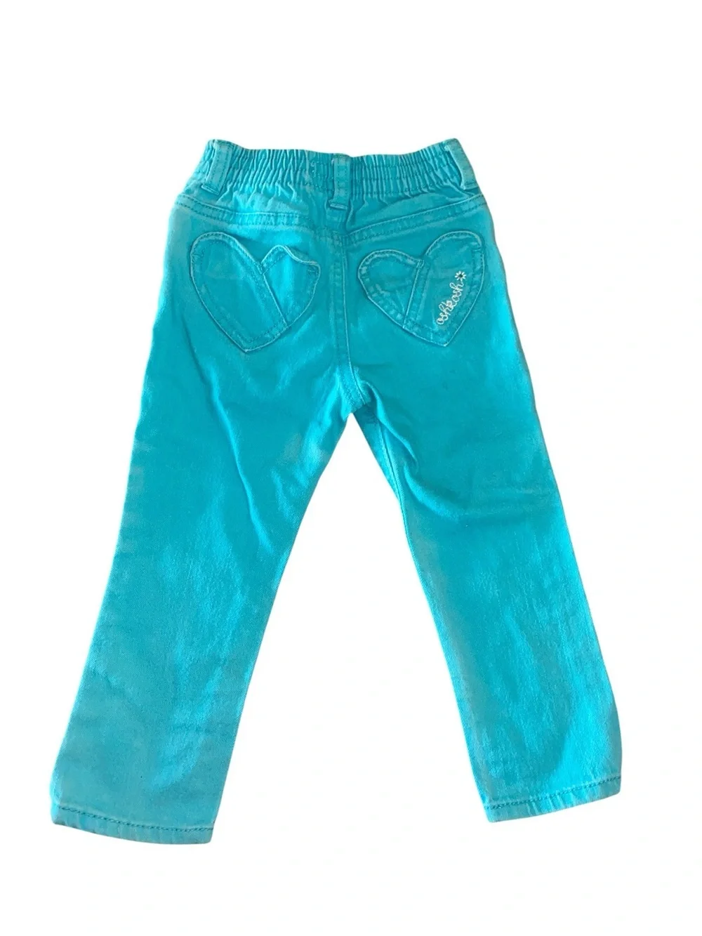 y2k OshKosh Bgosh Teal Heart pocket Girls jeans embroidered floral cute girly